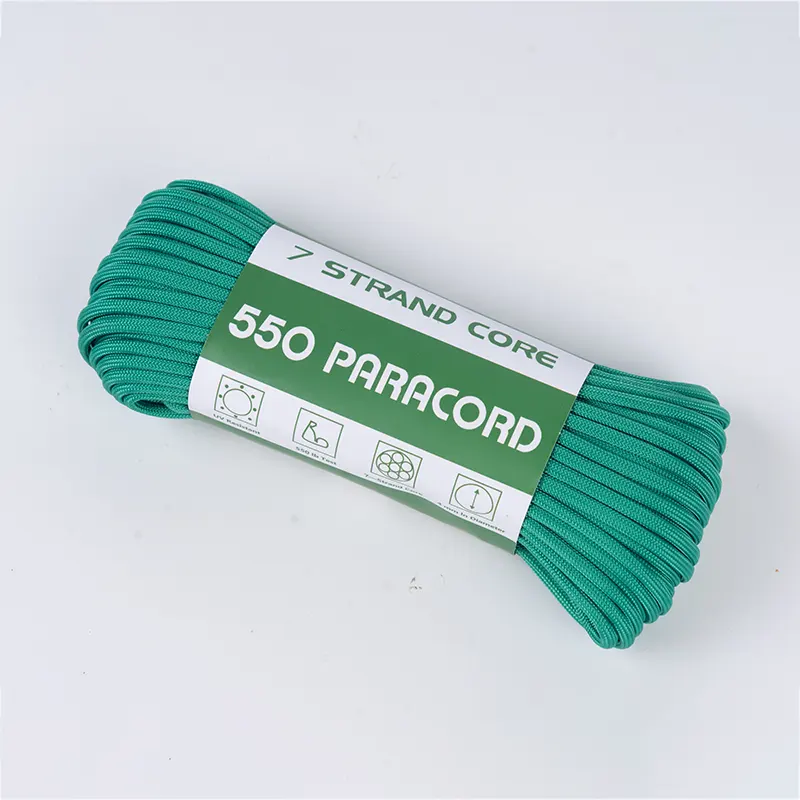 7 szálas mag 4 mm tömör zöld 550 poliészter Paracord