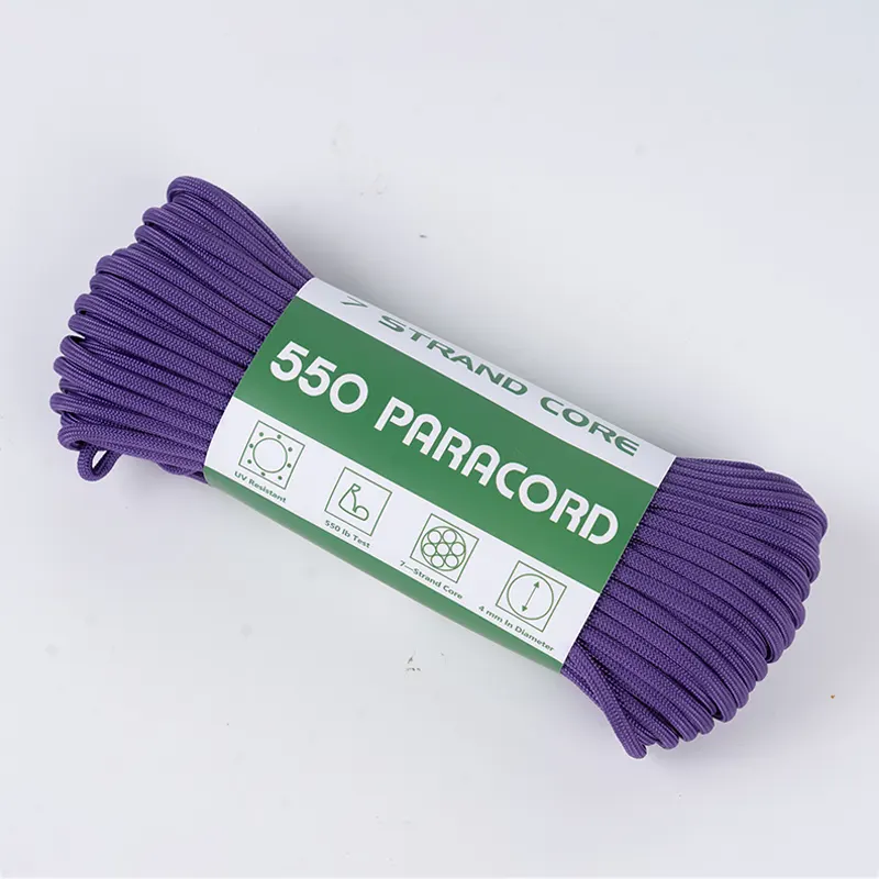 7 szálas mag 4 mm tömör lila 550 poliészter Paracord