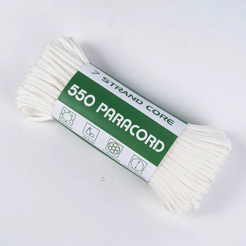 7 szálas mag 4 mm tömör fehér 550 poliészter Paracord
