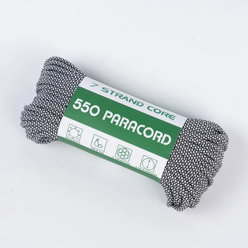 7 szálas mag 4 mm fehér gyémánt 550 poliészter Paracord